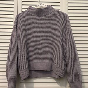 Hollister Women's Ribbed Purple Turtleneck Sweater